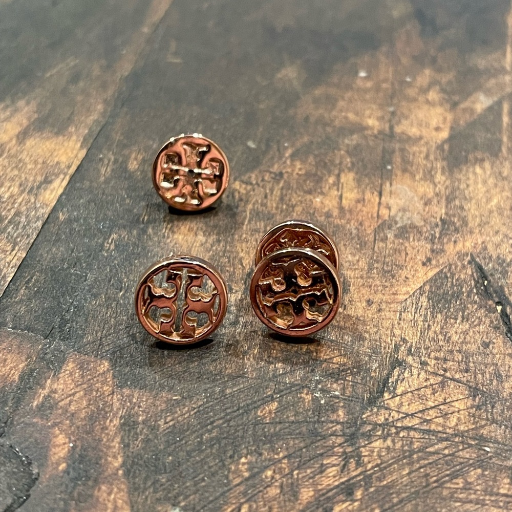 Tory Burch rose gold Miller stud earrings